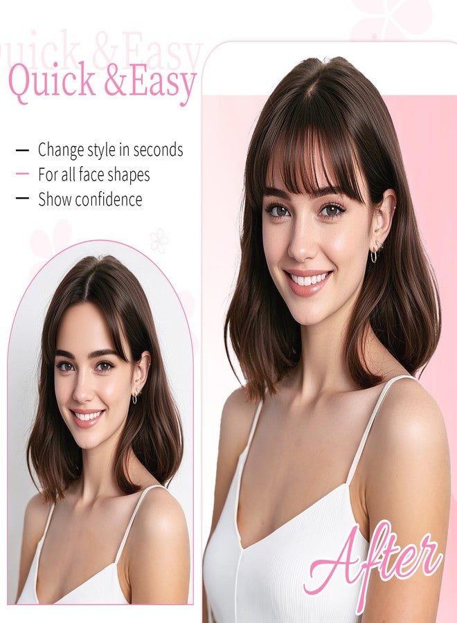 Cesomeey Hair Topper Clip in Bangs, 360° 3D Cover Hair Toppers for Women with Thinning Hairs, Upgrade Topper with Bang Clip, 10 Inch Straight Hairs Pieces for Women (Ombre Light Brown to Blonde) - Image 5